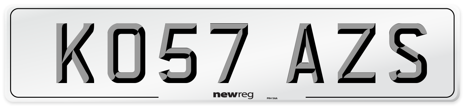 KO57 AZS Number Plate from New Reg